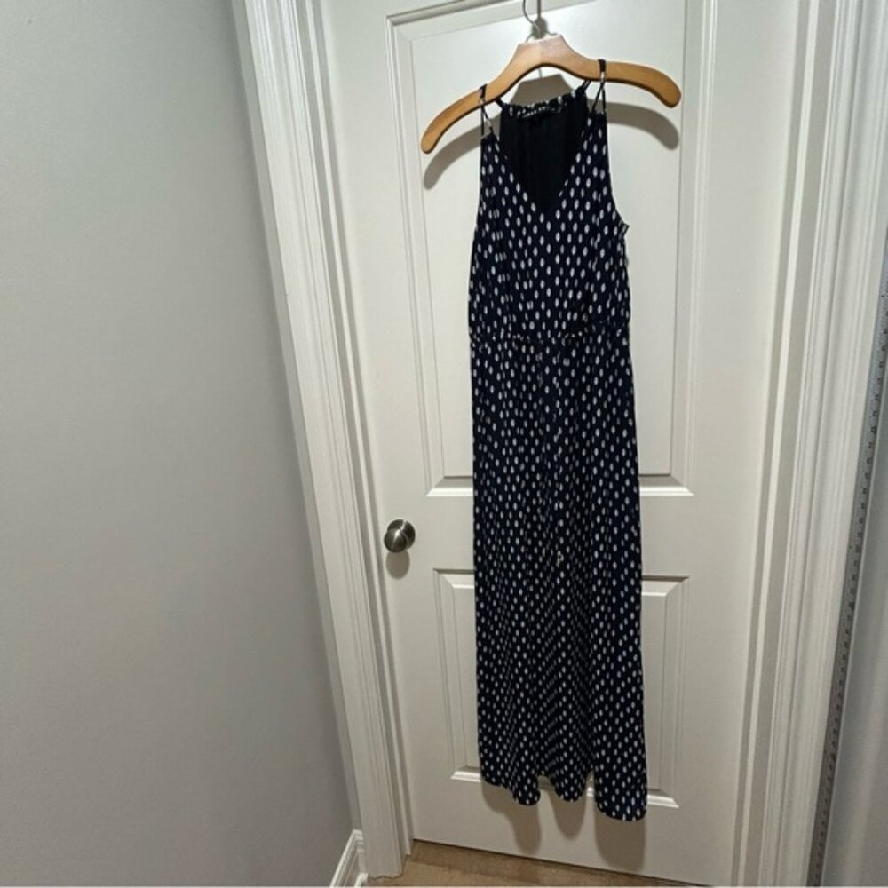 Ivanka Trump Size 4 elegant Black and White Polka Dot Dress Maxi